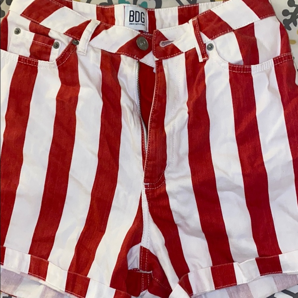 Never worn stripped jean shorts “mom” cut